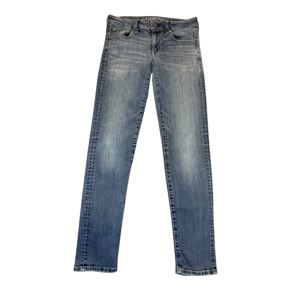 American Eagle Super Stretch Skinny Jeans Light Wash Denim‎ Size 2
